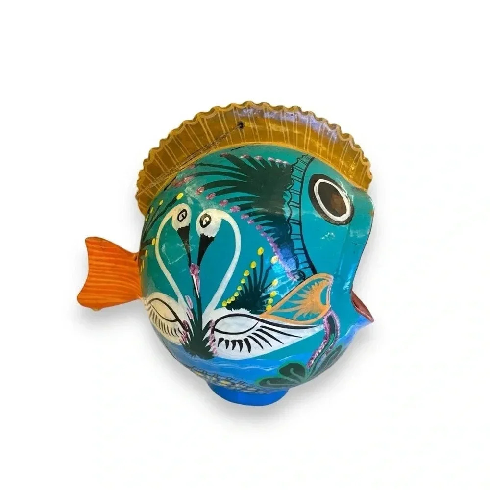 Vintage Wooden Painted Hanging Fish
